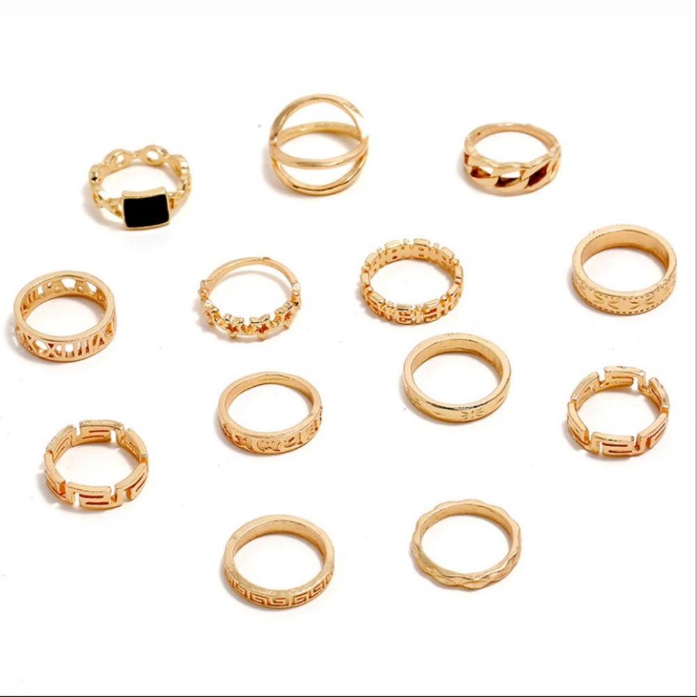 12 Piece Gold Ring 💍 Set